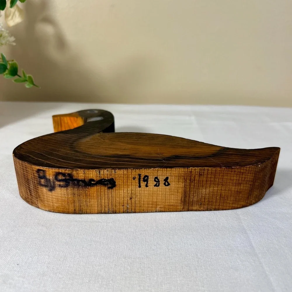 Vintage 1988 Hand-Carved Painted Wooden Duck Pencil Holder